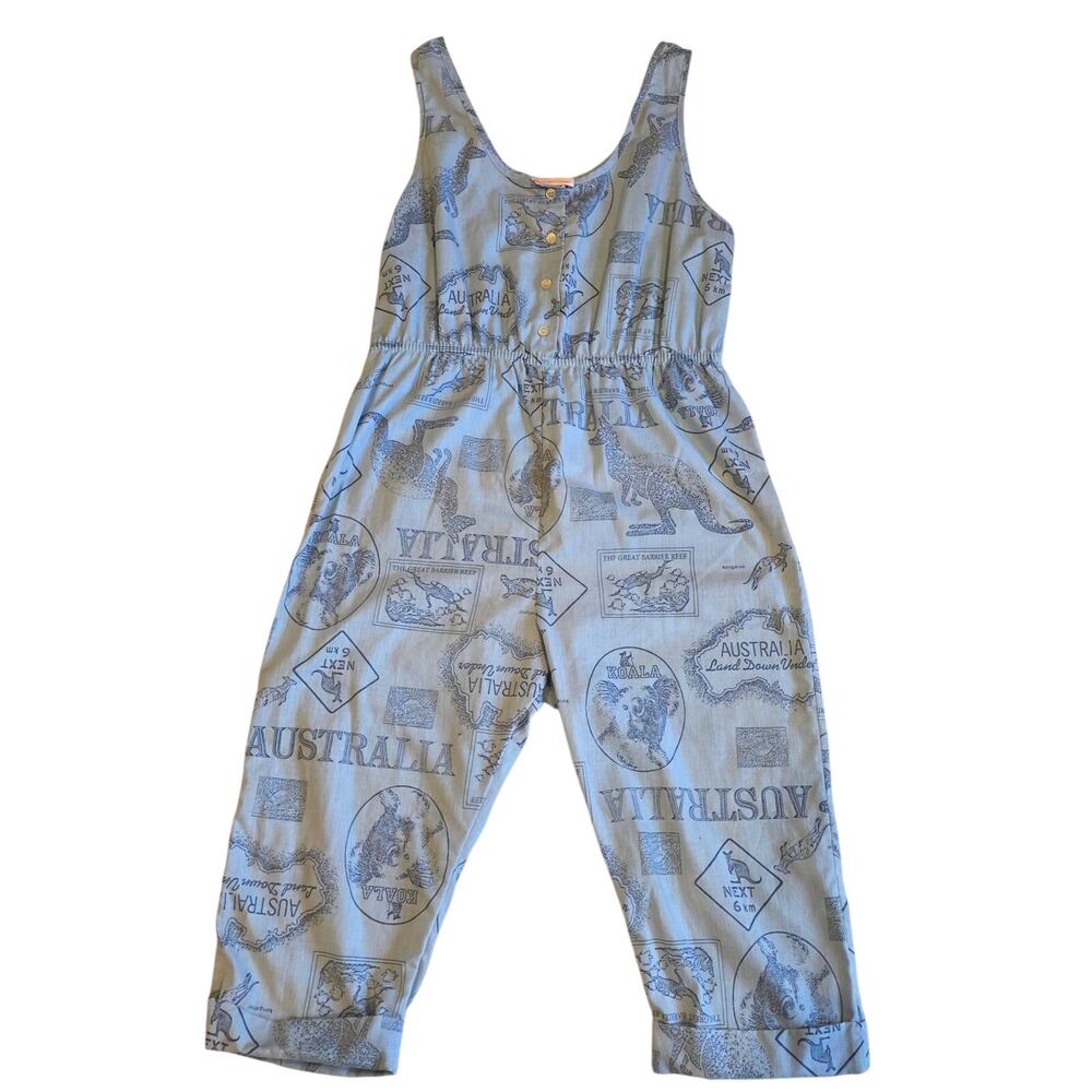 Vintage Carriage Court Australia All Over‎ Print Novelty Jumpsuit Capri Medium